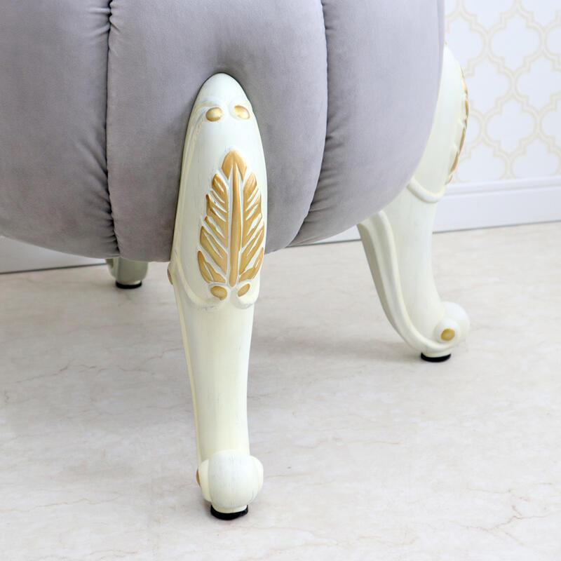 パンプキンスツール ライトグレー 白脚 👔 スツール チェア