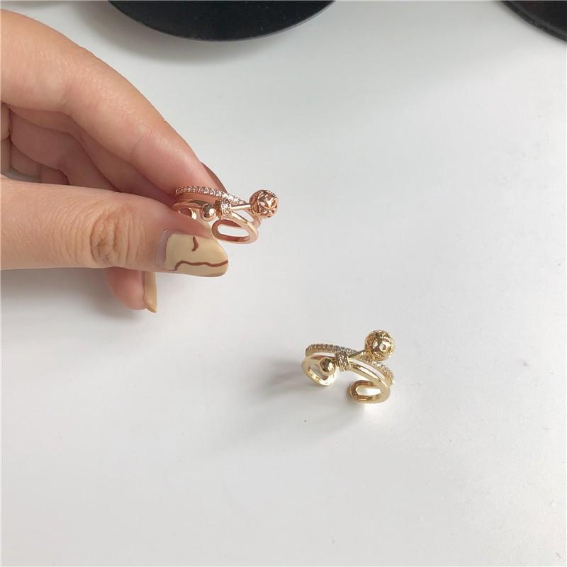 レディース 指輪 ピンキーリング アクセサリー ジュエリー 2連 透かし