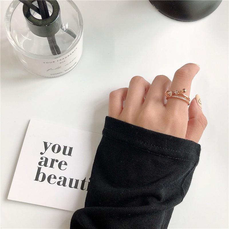 レディース 指輪 ピンキーリング アクセサリー ジュエリー 2連 透かし