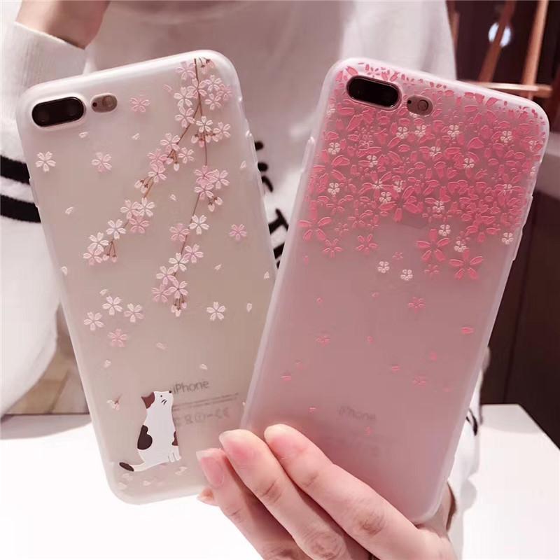 iPhone ケース アイフォン 11pro 8 カバー iPhone11 iPhoneXR スマホケース promax アイフォン Plus 11 XS 7 6s case 可愛い さくら シリコン ネコ｜re-lim｜04