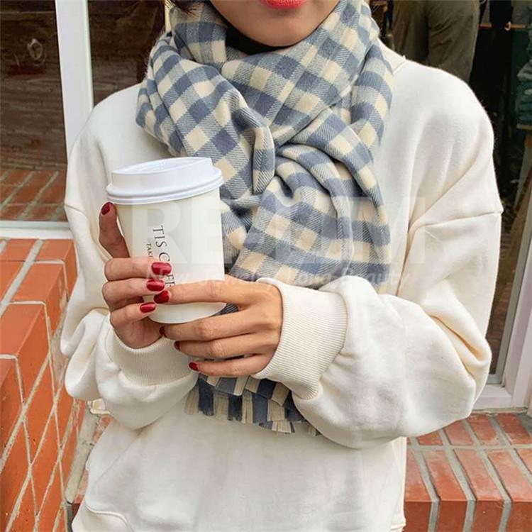 マフラー 格子 2021年 新商品 格子縞のスカーフ 女性 秋 冬 模倣カシミア 暖か 多目的 ショール｜re-lim