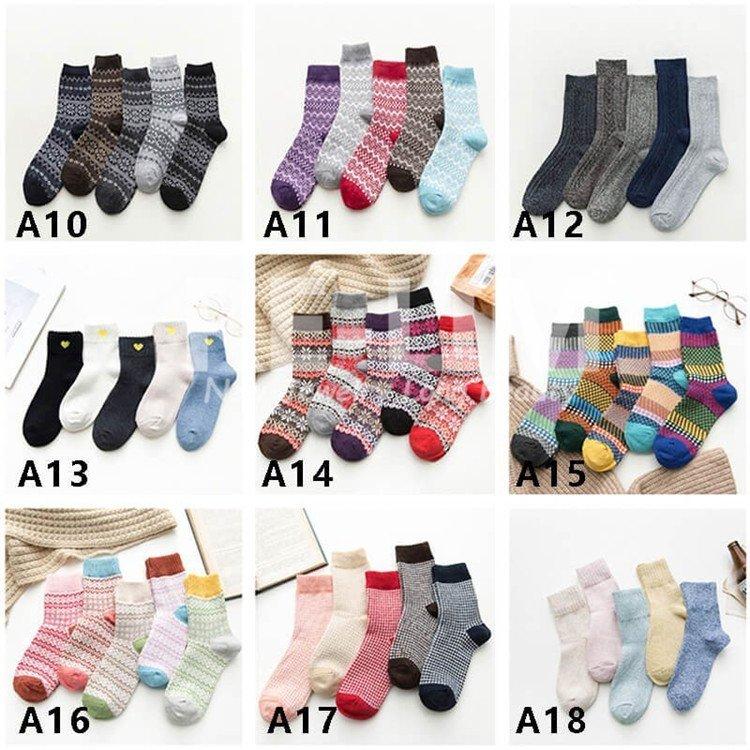 靴下 ソックス レディース 7種 5足セット カラフル 暖かい 爆売り 登山 ポカポカソックス ロークルー ウィンタースポーツ 防寒対策 厚手 保温