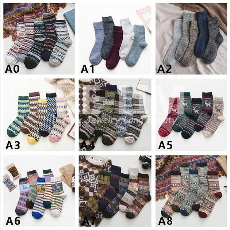 靴下 ソックス レディース 7種 5足セット カラフル 暖かい 爆売り 登山 ポカポカソックス ロークルー ウィンタースポーツ 防寒対策 厚手 保温