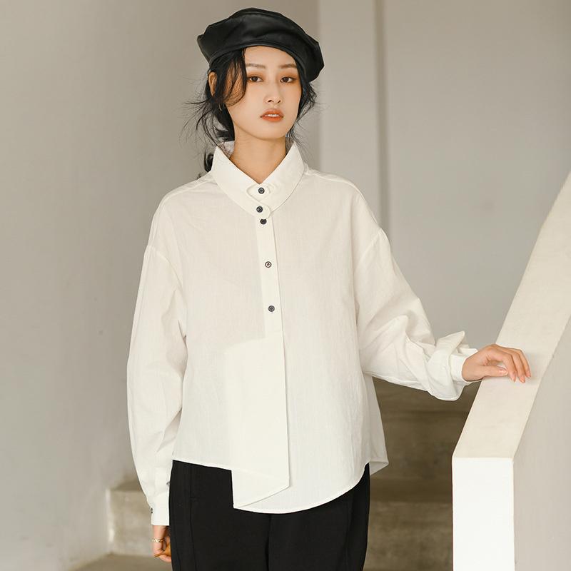 婦人服 2022年 春 新商品 長袖シャツ レディース ホワイト レディースシャツ デザインセンスニッチ ハイエンドトップス