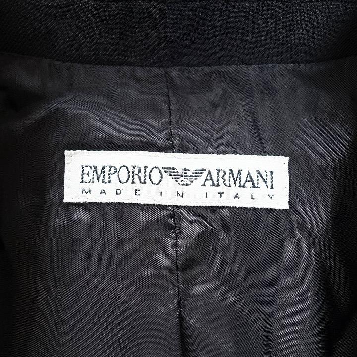 エンポリオ アルマーニ パンツスーツ セットアップ ウール シルク ジャケット スラックス 2B 総裏 40 黒 ブラック 5｜re-marque｜07
