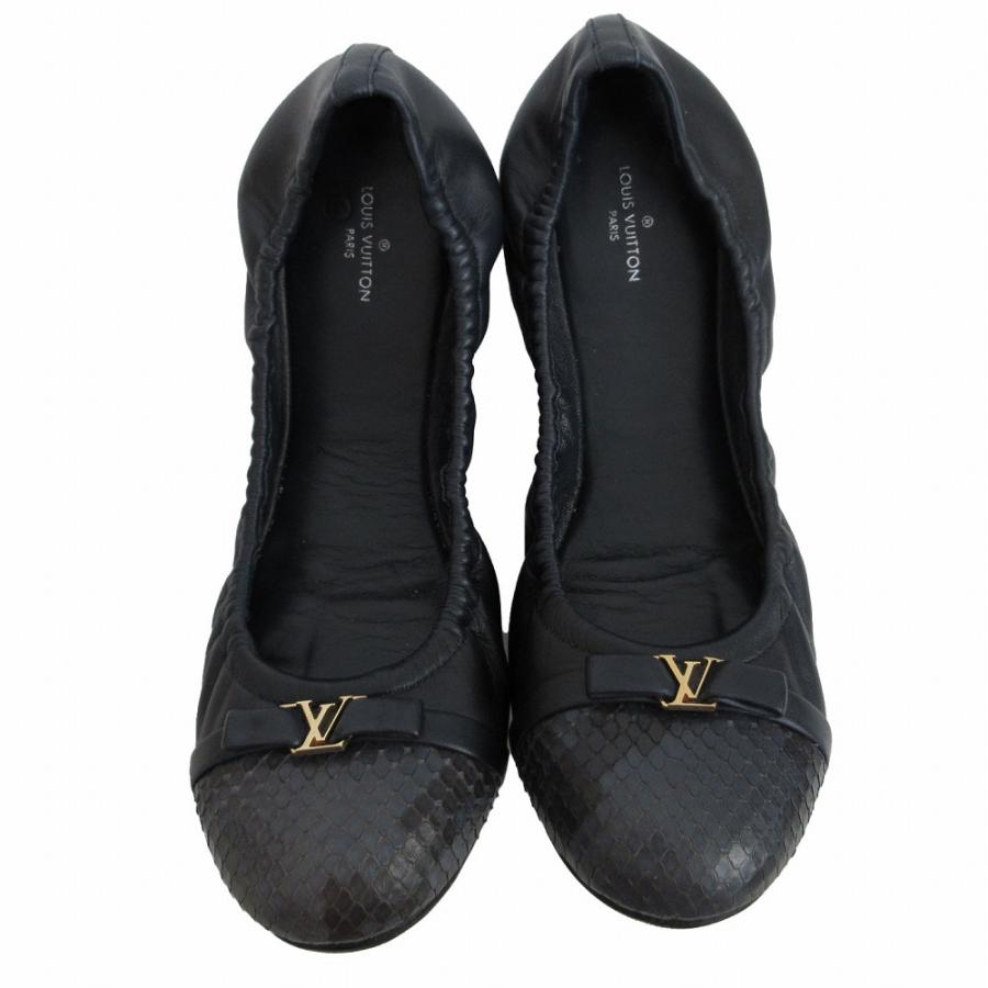 LOUIS VUITTON ルイヴィトン サンダル パイソンレザー 付属品あり LOUIS VUITTON パイソン×レザーサンダル