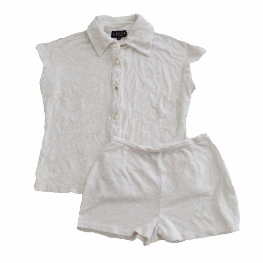 GUCCI グッチ トムフォード期 パイル地 ブラウス パンツ