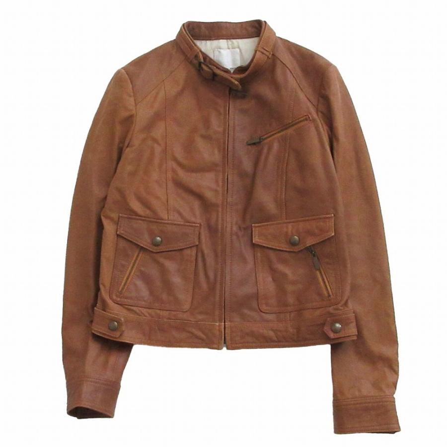【新品】自由区　ラムレザー ライダースジャケット 38 羊革 自由区（ジユウク） 羊革 ラムレザー ライダースジャケット ジップ