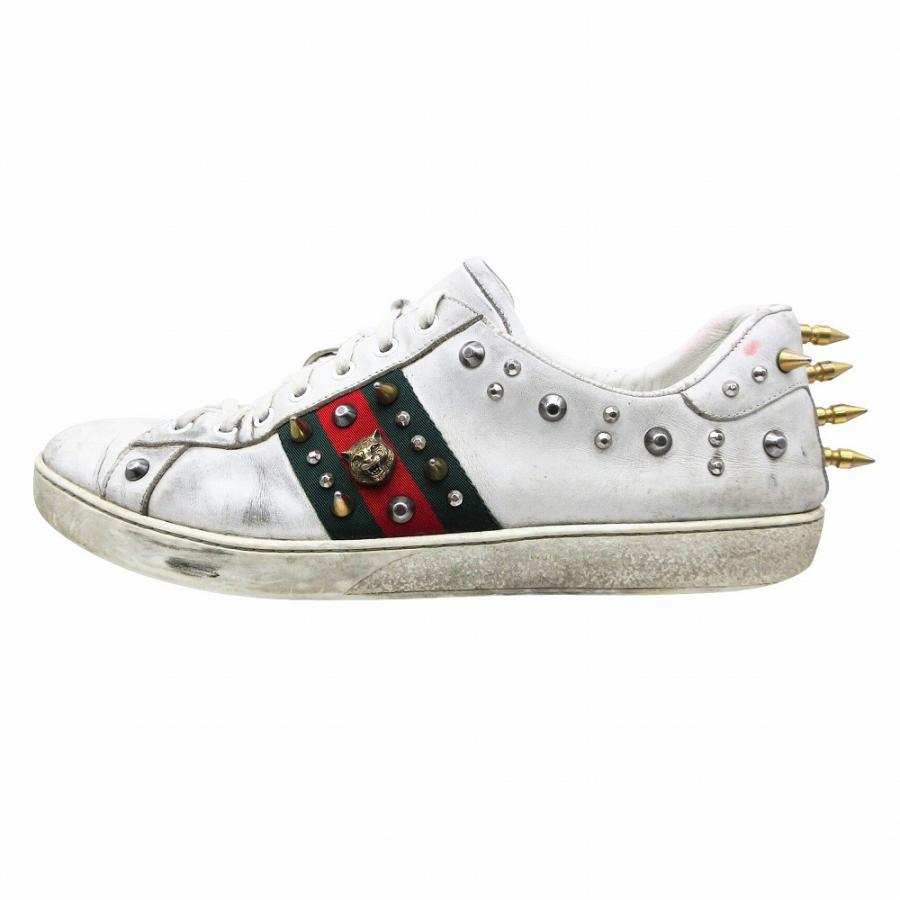 GUCCI（グッチ） スタッズ ウェブストライプ レザー ローカット 