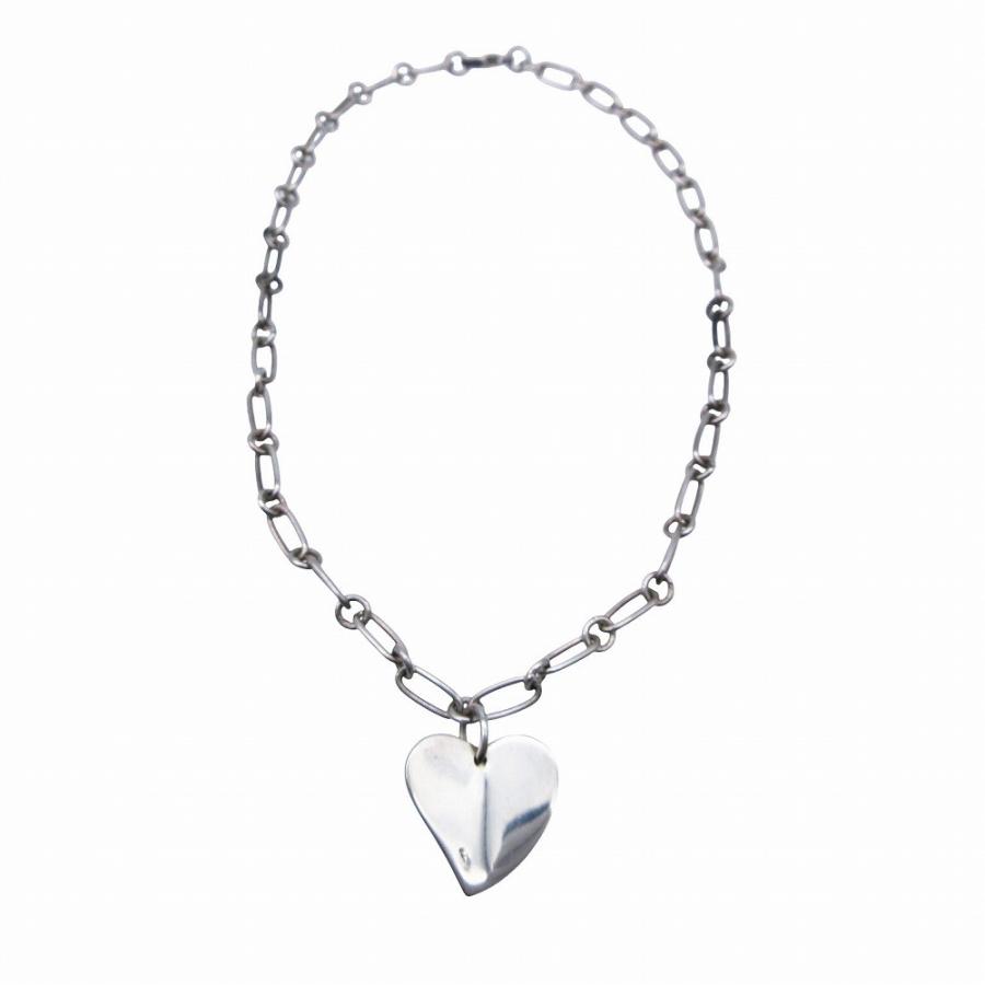 【極美品】TIFFANY ネックレス ハート シルバー ダブルライン プレート TIFFANY&Co.（ティファニー） ダブルハート チェーン ネックレス