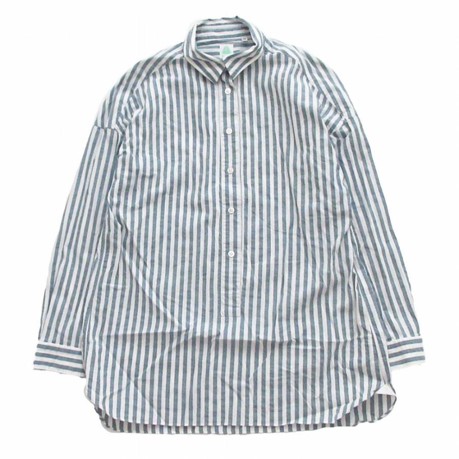 フィナモレ 長袖シャツ ストライプ ブルー サイズ40 Finamore（フィナモレ） ストライプ柄 ドレスシャツ 長袖 トップス