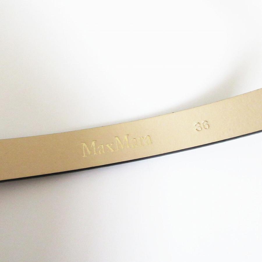 MaxMara マックスマーラ レザー ナローベルト ブラック 36 S