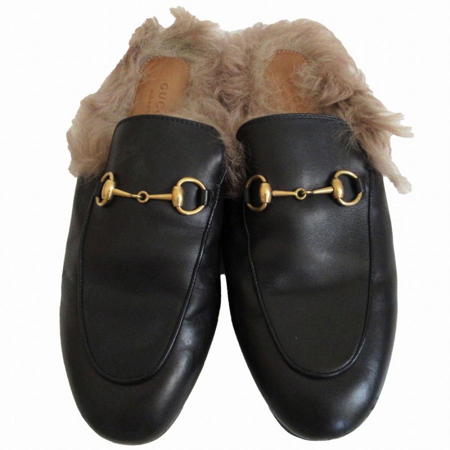 GUCCI（グッチ） プリンスタウン ファー ビットローファー シューズ