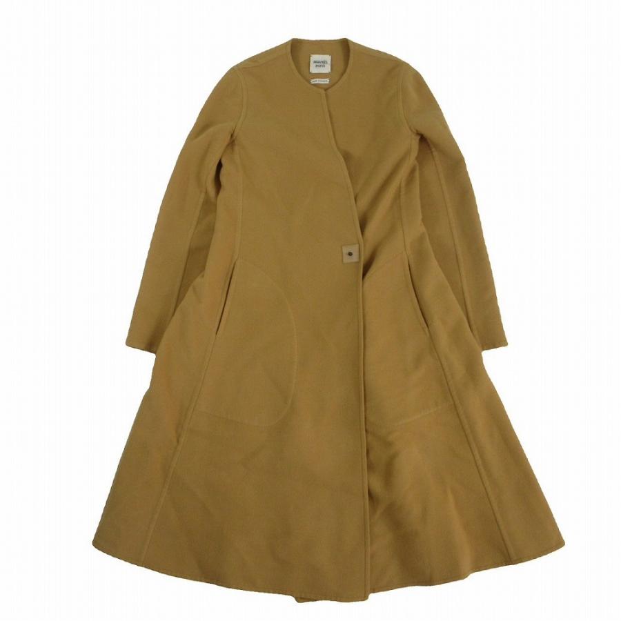 HERMES（エルメス） カシミヤ100% ノーカラーコート アウター ベージュ