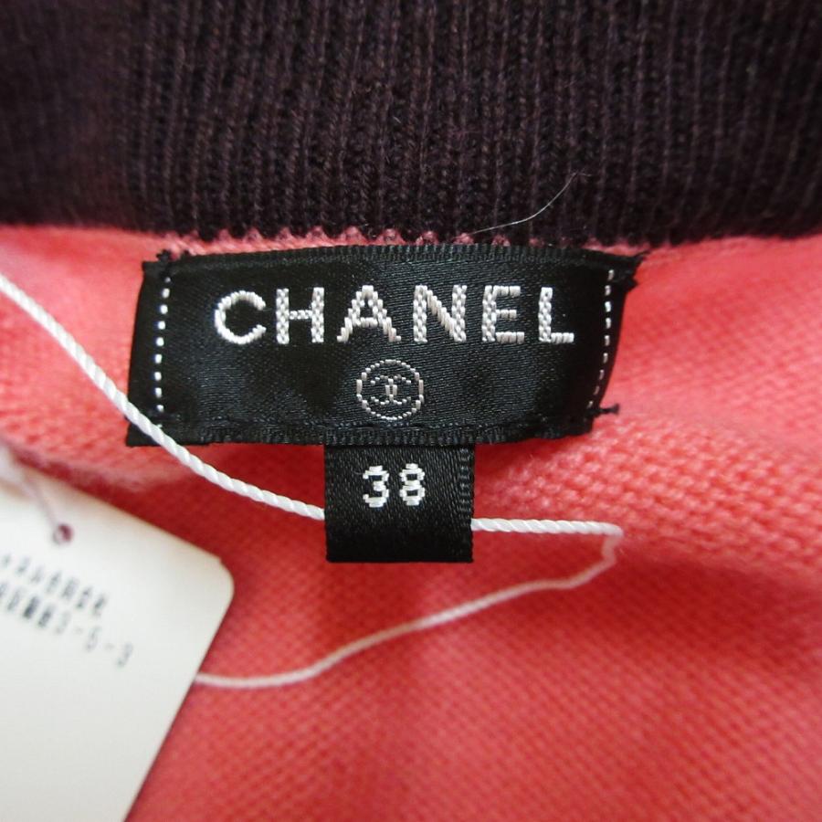 未使用品 CHANEL シャネル 20A P64644K60663 カシミヤ100% ココマークボタン ニット スカート バイカラー ピンク 38 M 【中古】 /TNT_2