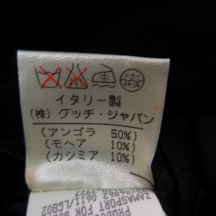 GUCCI グッチ ビーバーファー衿 アンゴラモヘアカシミヤ混 ダブルブレスト コート アウター ブラック 38 S レディース 【中古】_4