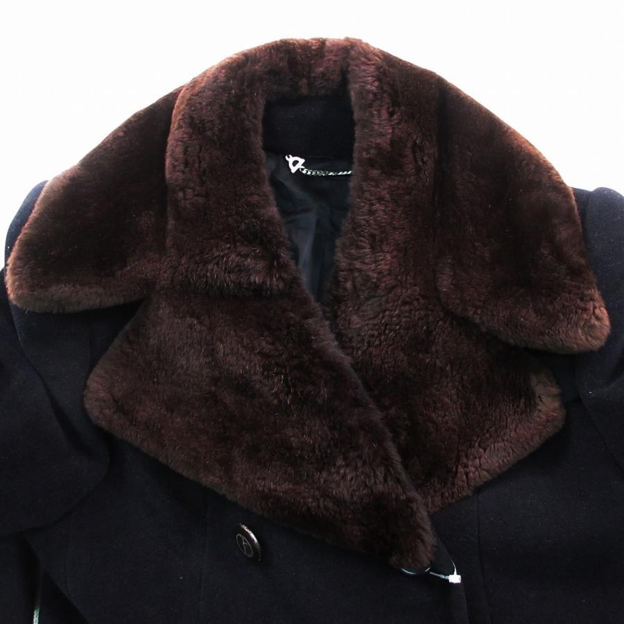 GUCCI グッチ ビーバーファー衿 アンゴラモヘアカシミヤ混 ダブルブレスト コート アウター ブラック 38 S レディース 【中古】_7