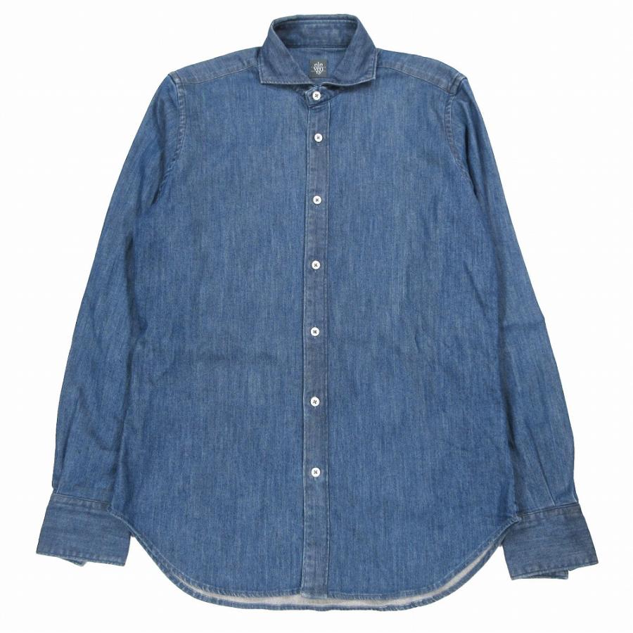 eleventy イレブンティ ワイドカラー デニム シャツ 長袖 サイズ40 L  