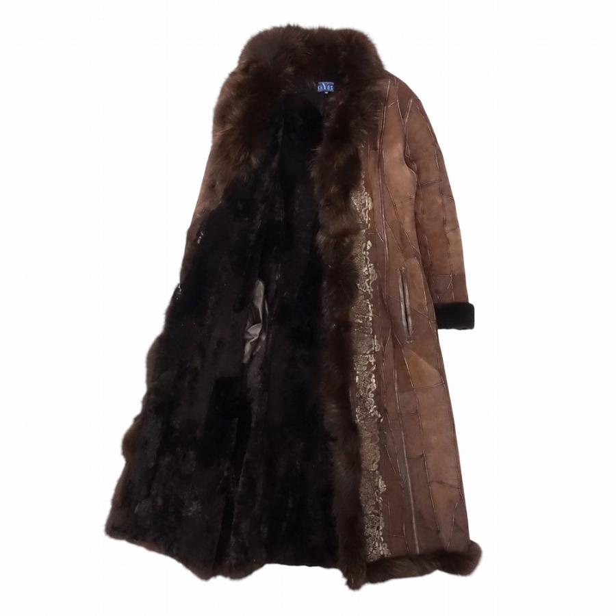 KRYOS クリオス ファー ムートン ロング コート ジャケット パッチ