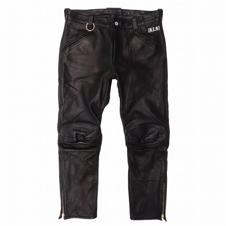 R.E.R RIDING EQUIPMENT RESEARCH ライディングイクイップメントリサーチ ホースレザー パンツ MUSTANG RER-101 L 黒 メンズ 【中古】_1