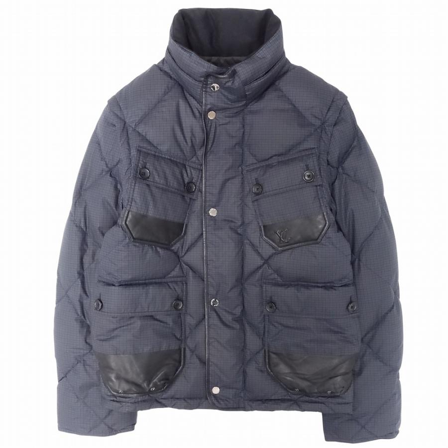 美品✨ルイヴィトン　総裏モノグラム　クロップド　ブルゾン　グレー　ライダース　M LOUIS VUITTON（ルイ・ヴィトン） 良品 ダウン ジャケット ブルゾン