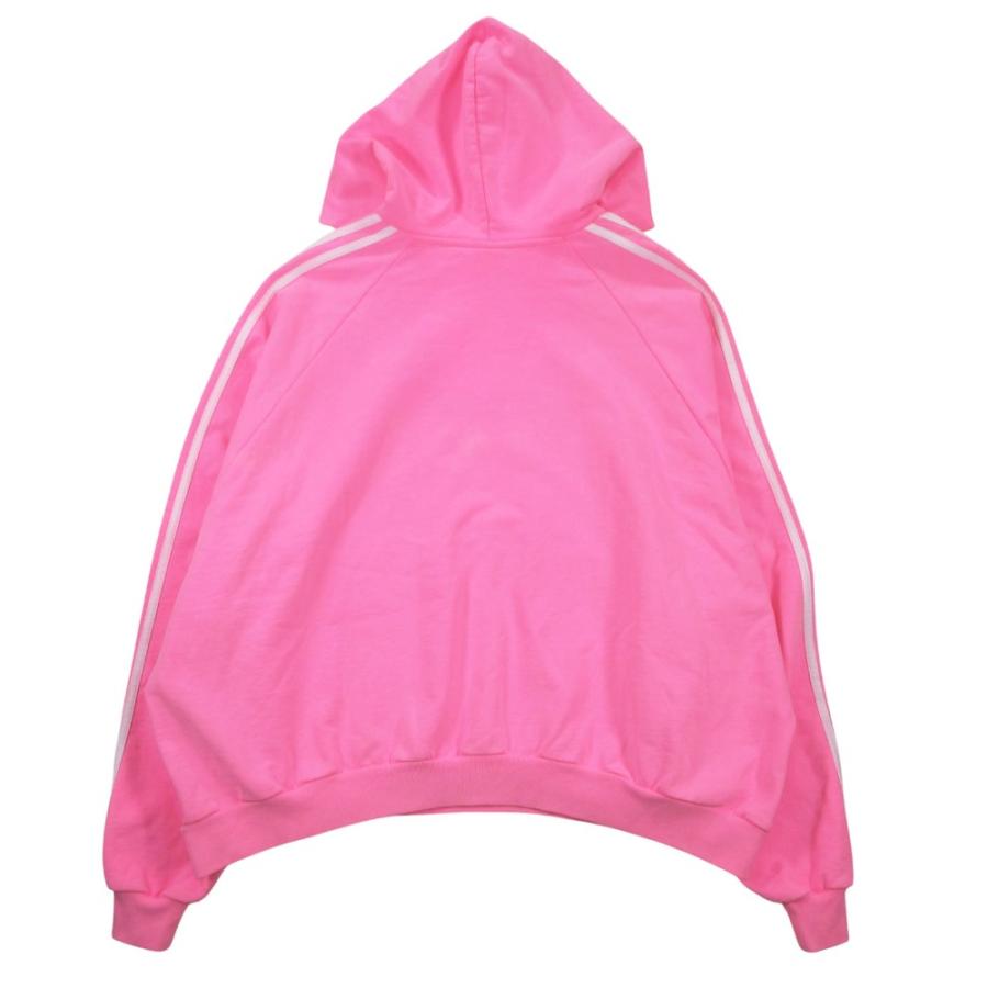 22aw BALENCIAGA × adidas コラボ バレンシアガ アディダス フーディ パーカー プルオーバー サイドライン ロゴ 2 M ピンク 【中古】