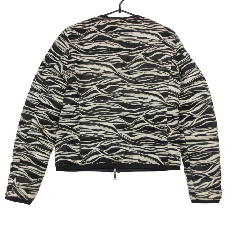 MONCLER モンクレール ダウンジャケット MIEL GIUBBOTTO リバーシブル ノーカラー ジップアップ アウター ゼブラ柄 ブラック【S】 レディース 【中古】