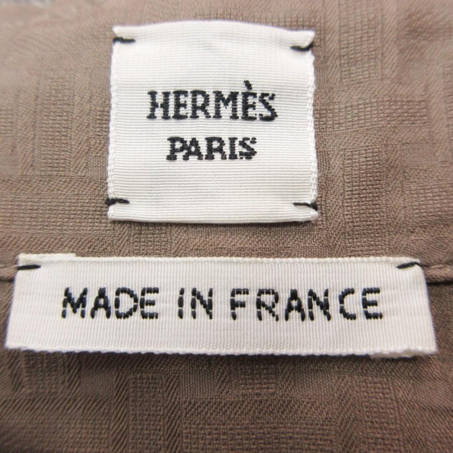 HERMES（エルメス） ワンピース ジップアップ シャツ モザイク柄 半袖
