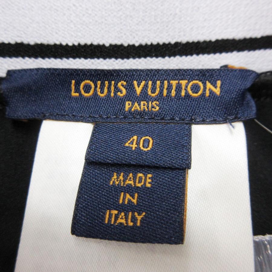 LOUIS VUITTON ルイ・ヴィトン パンツ LV ストライプ ジャージー ボトムス ストレッチ ブラック 40【M】 レディース 【中古】