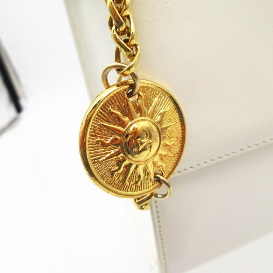 Vintage Gianni Versace ジャンニ・ヴェルサーチ ハンドバッグ サンバースト バニティバッグ カバン 鞄 ホワイト レディース 【中古】