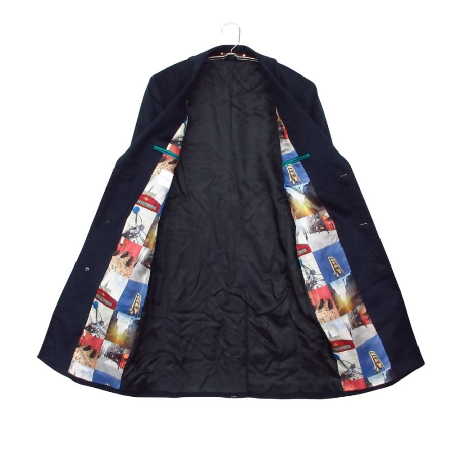 Paul Smith ポール・スミス チェスターコート カシミヤ100％ ロング ジャケット ブルゾン アウター ネイビー S【S】 メンズ 【中古】