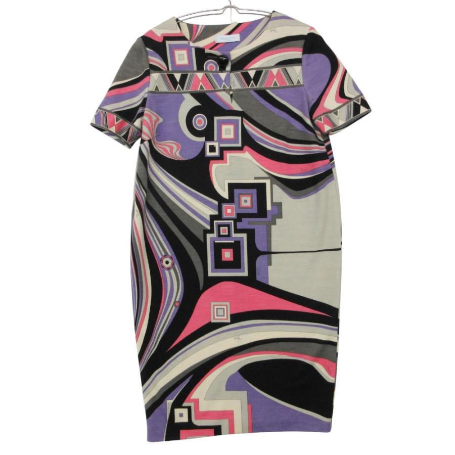 Emilio Pucci エミリオプッチ ワンピース 半袖 ウール 86RI52 幾何学柄