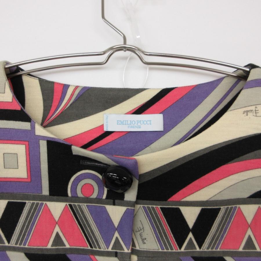 Emilio Pucci エミリオプッチ ワンピース 半袖 ウール 86RI52 幾何学柄