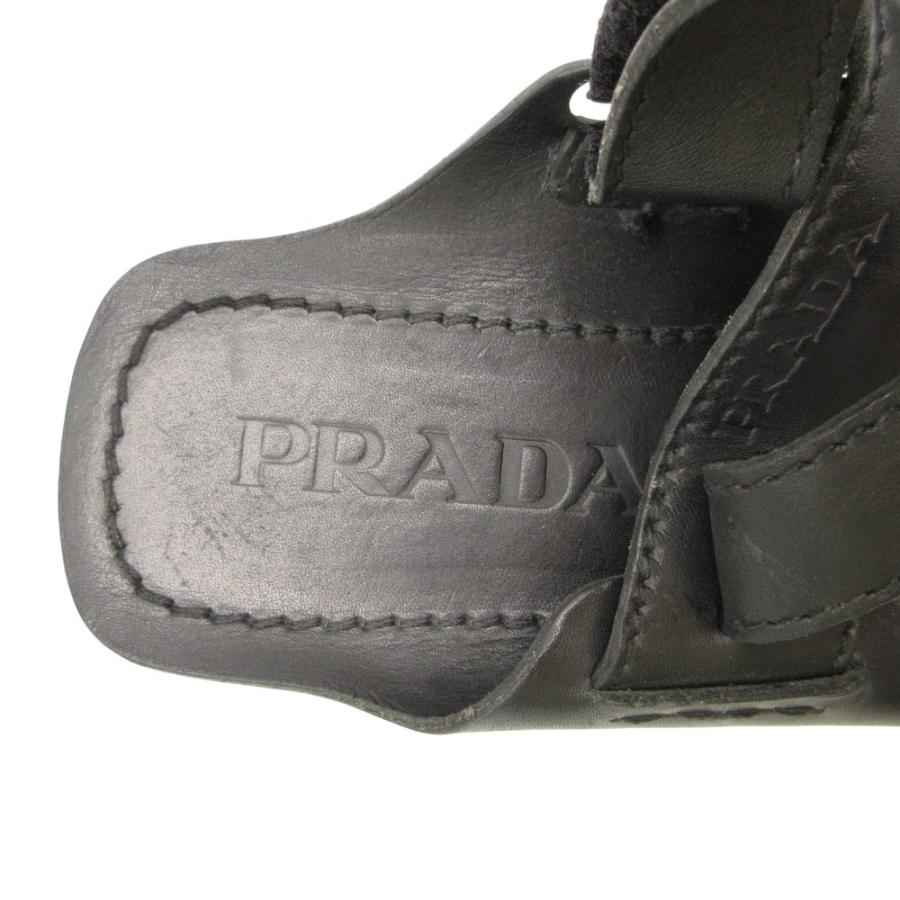 PRADA（プラダ） サンダル ロゴ入り レザー シューズ 靴 ブラック