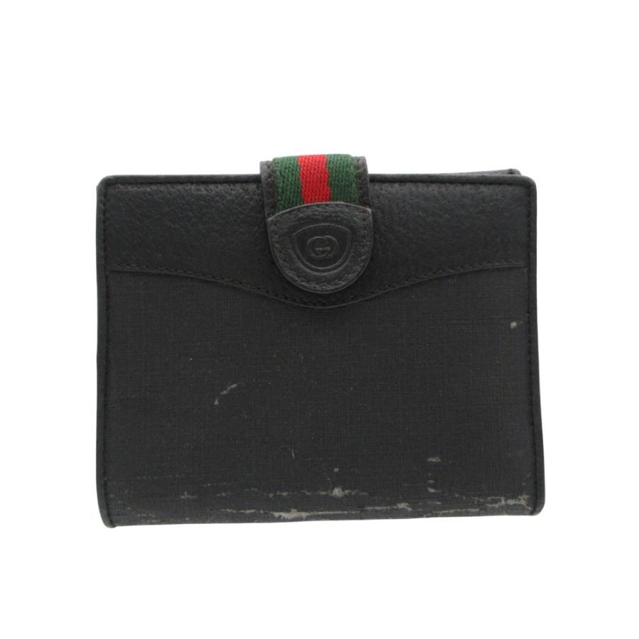 美品✨グッチ 札入れ　折り財布　二つ折り 定期入れ　シェリーライン 黒 GUCCI（グッチ） 二つ折り財布 ヴィンテージ シェリーライン ダブルG