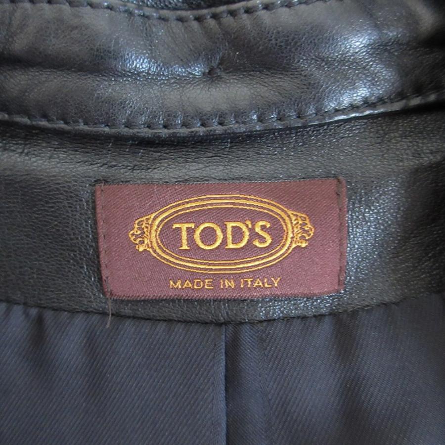 【未使用級】TODS ハラコ レザー フード付ブルゾン ブラック TOD'S（トッズ） TODS 牛革 ハラコ レザー フーデットジャケット