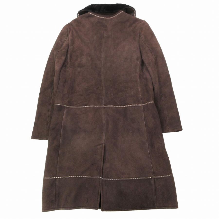 FENDI（フェンディ） ムートン ボアロングコート ひざ丈 ブラウン 
