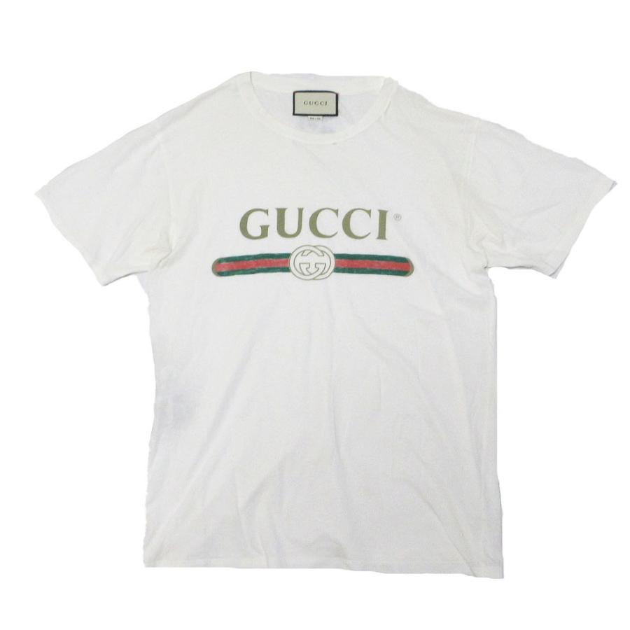 美品　グッチGUCCI TシャツSサイズ白 GUCCI（グッチ） ヴィンテージロゴ Tシャツ 半袖 トップス ホワイト