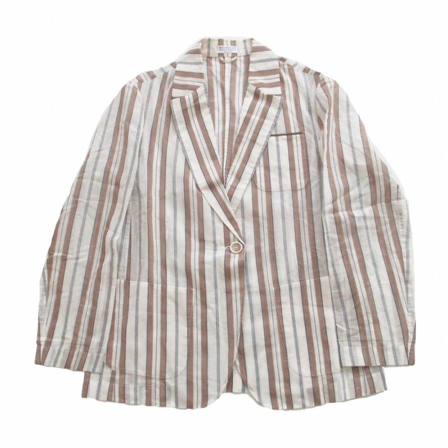 Brunello Cucinelli ブルネロクチネリ テーラード モニーレ BRUNELLO CUCINELLI（ブルネロクチネリ） モニーレ装飾 ストライプ柄