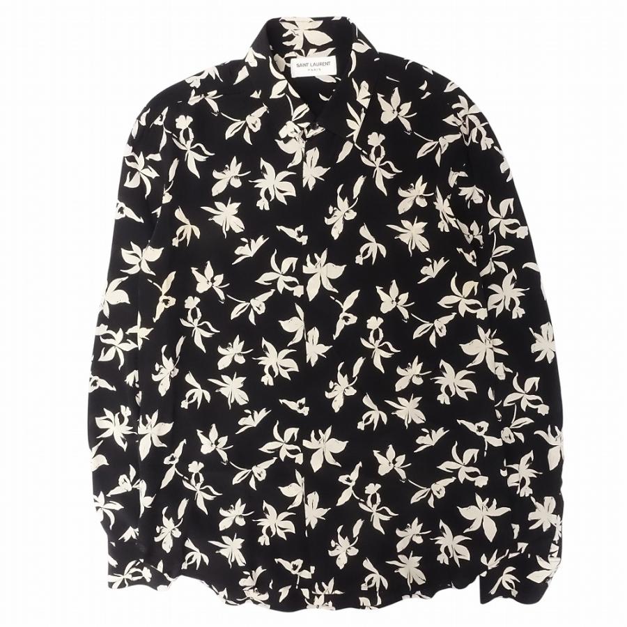 SAINT LAURENT 美品 21aw サンローラン フローラル 花柄 シルク100