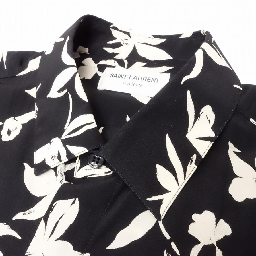 SAINT LAURENT 美品 21aw サンローラン フローラル 花柄 シルク100