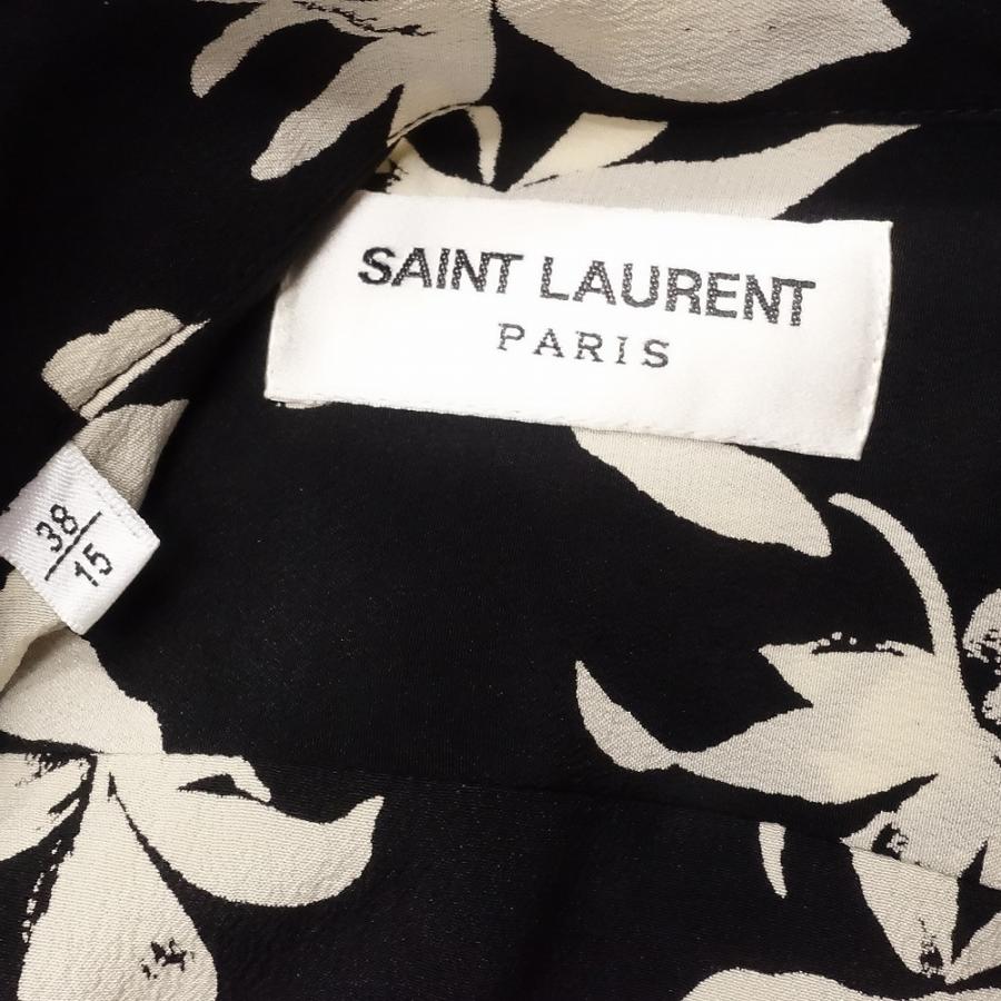 SAINT LAURENT 美品 21aw サンローラン フローラル 花柄 シルク100