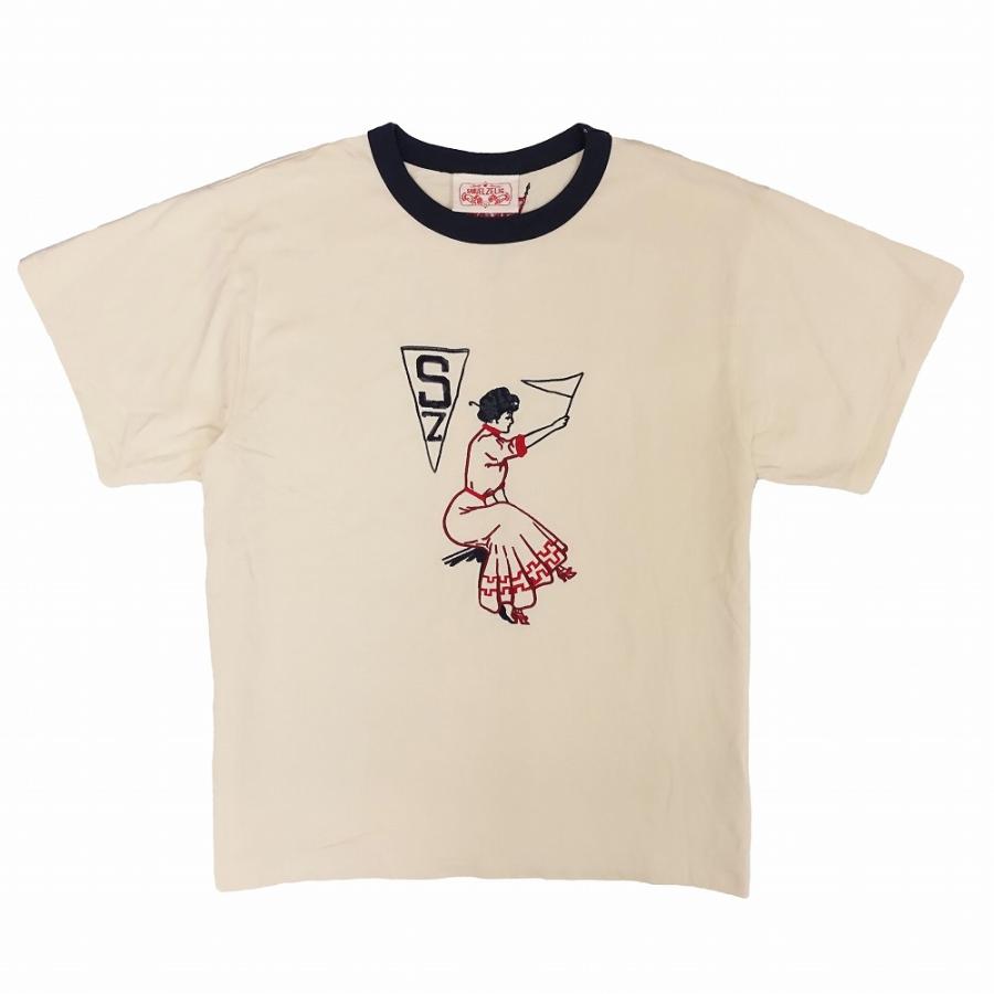 美品 サミュエルゼリグ SAMUEL ZELIG VARSITY TEE NATURAL リンガーT