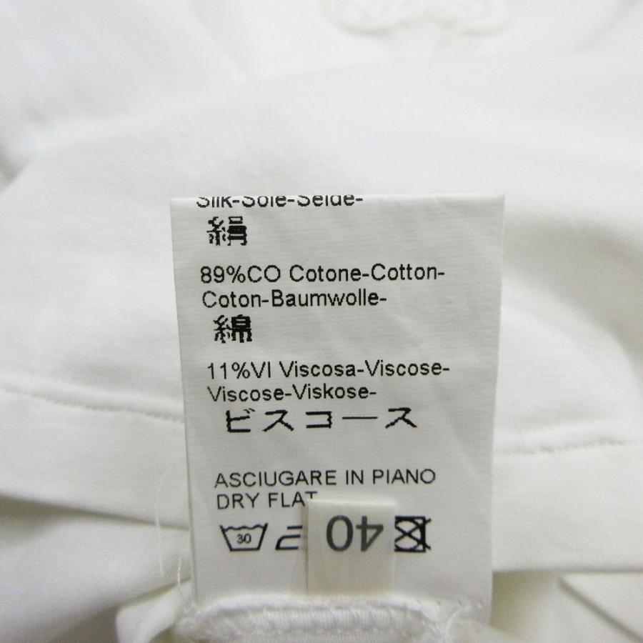 未使用タグ付き✨ エルマンノシェルビーノ レース生地 ロゴ コットン ブラック ERMANNO SCERVINO エルマンノシェルビーノ シルク レース カットソー T