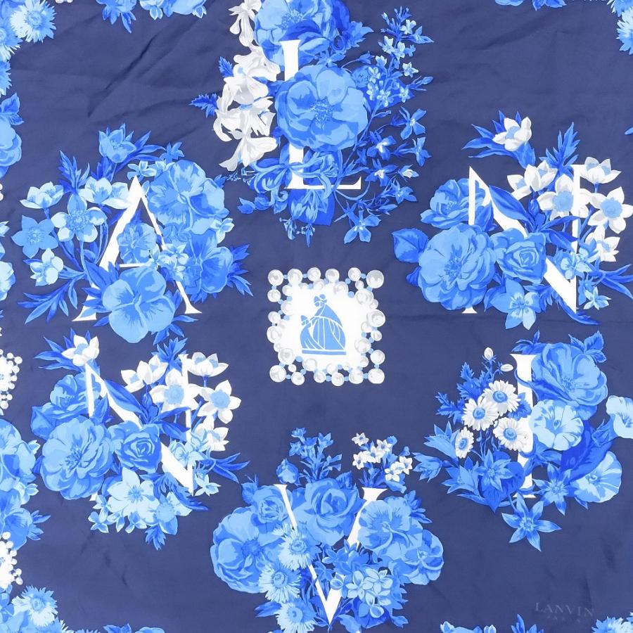 LANVIN（ランバン） LANVIN PARIS 花柄 フラワー シルク 大判 スカーフ