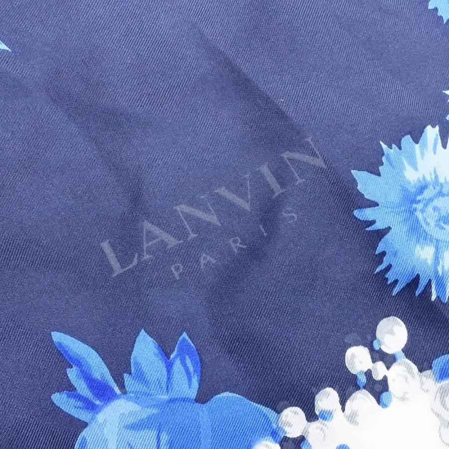 LANVIN（ランバン） LANVIN PARIS 花柄 フラワー シルク 大判 スカーフ