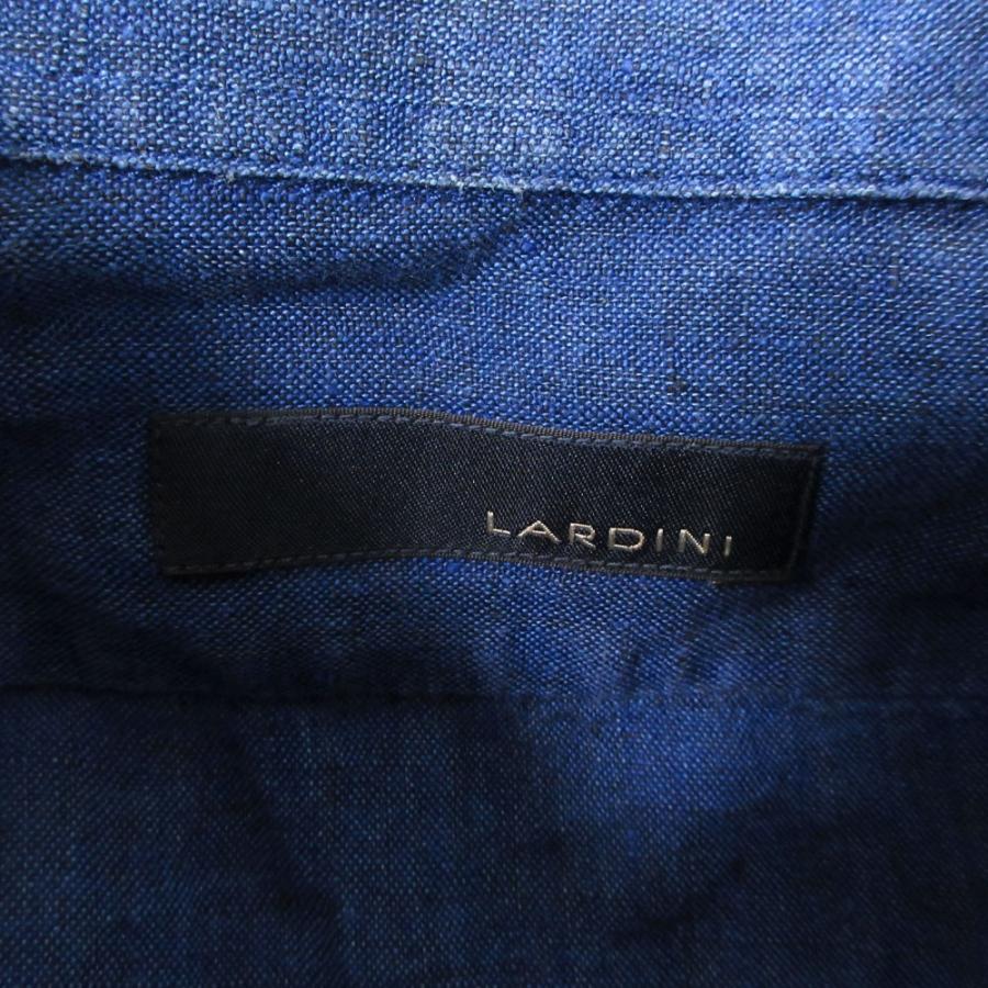 LARDINI（ラルディーニ） リネン 100％ ワイドカラー シャツ 長袖