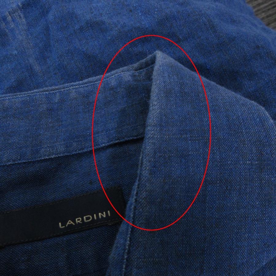 LARDINI（ラルディーニ） リネン 100％ ワイドカラー シャツ 長袖