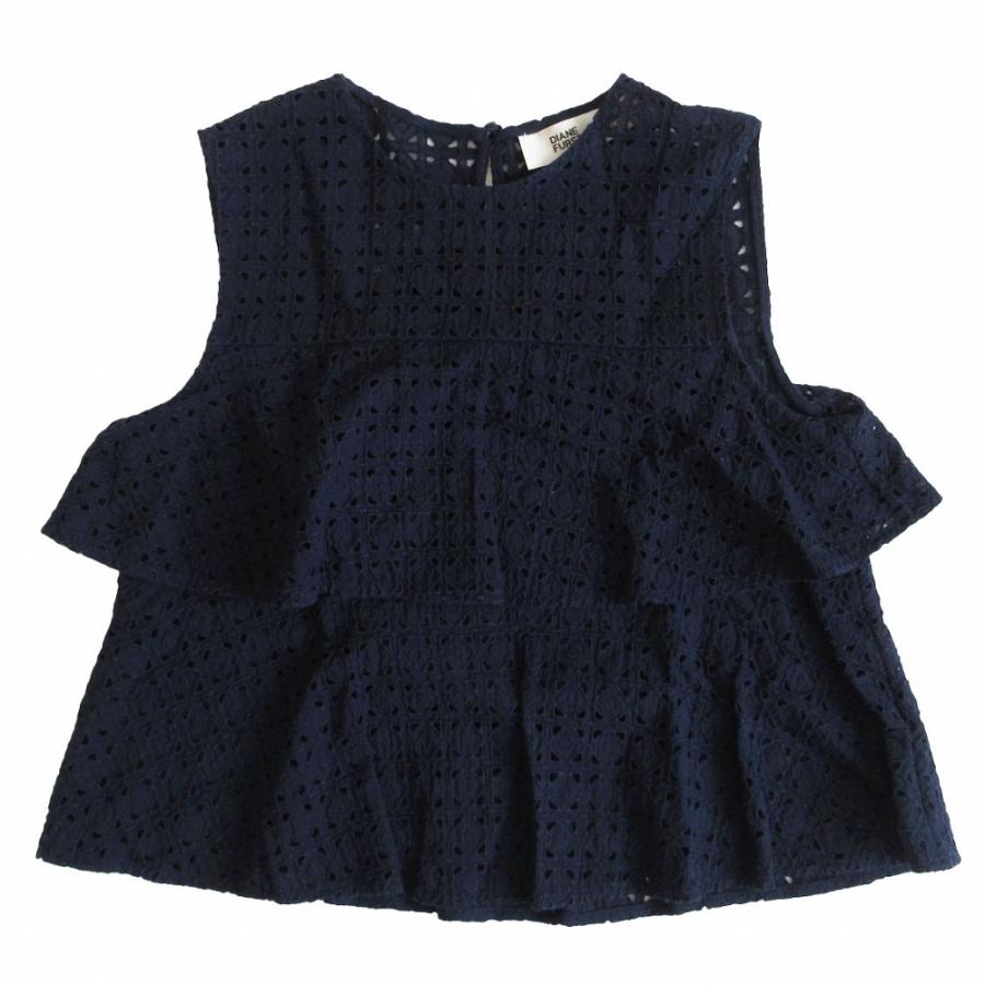 DIANE von FURSTENBERG ノースリーブレースシルクシャツドレス DIANE von FURSTENBERG ノースリーブレースシルクシャツドレス