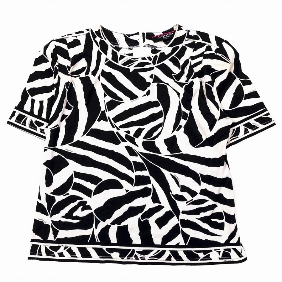 LEONARD ＊ゼブラ柄 半袖カットソー シャツ
